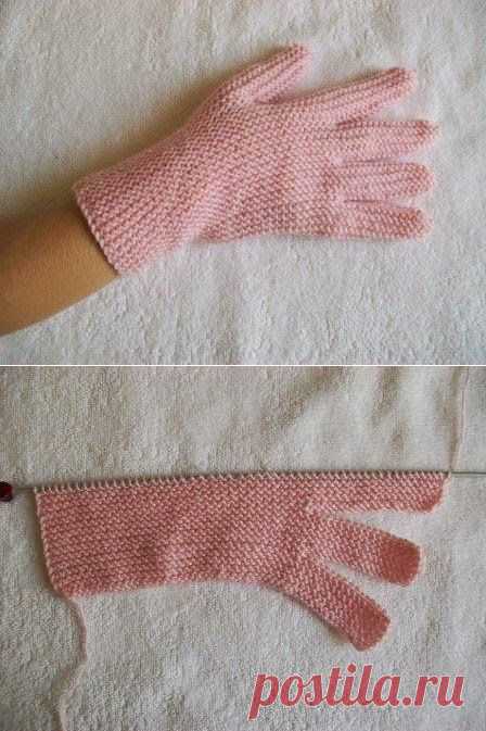 tru-knitting: Перчатки на двух спицах без шва №1