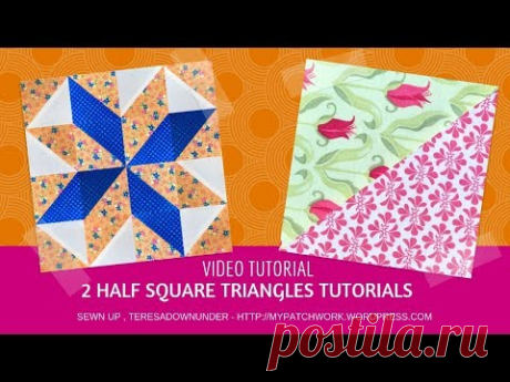 Two techniques to make half square triangles video tutorial