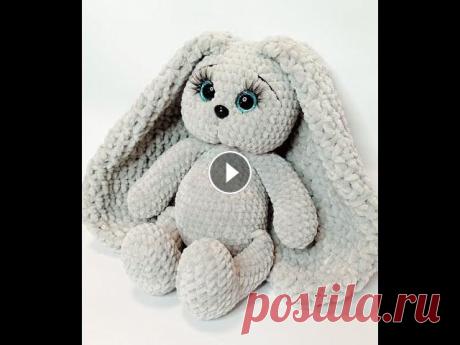 Зайка из плюшевой пряжи мк. Часть 1. автор МК @toys_by_volshebstvo_petelek изменения @budnikova_toys Необходимые материалы - крючок 4мм и 7мм для ушек - пряжа плюшевая - глазки на безопас...