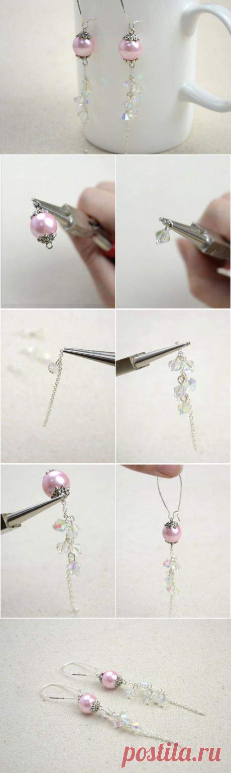 Мастер-класс по изготовлению винтажных серёжек с жемчугом и кристаллами Сваровски | РУКОДЕЛИЕ