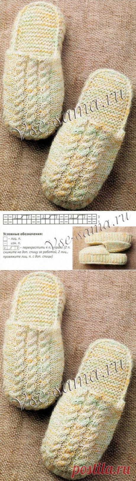 ШЛЕПАНЦЫ СПИЦАМИ