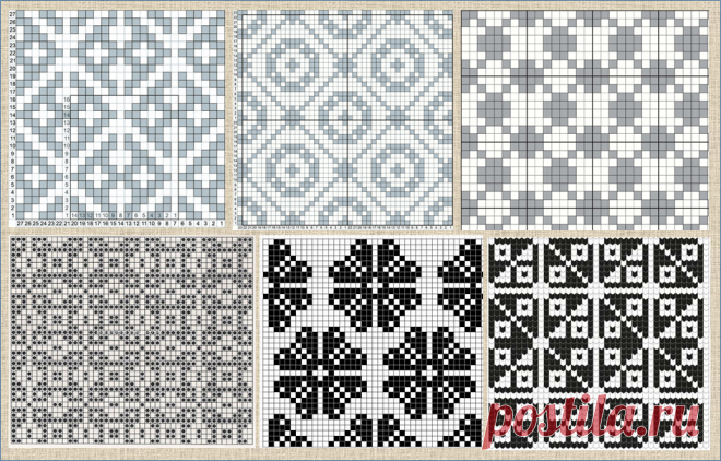 100 простых схем для жаккарда - вязание спицами | ЖАККАРДос | Яндекс Дзен