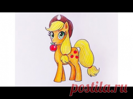 Уроки рисования. Как нарисовать пони  Applejack   мелками ArtBerry