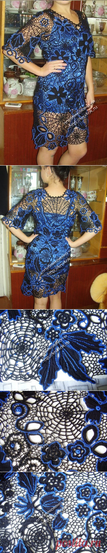 Платье Неон в ночи &#8211; работа Эльвиры Алеевой - вязание крючком на kru4ok.ru