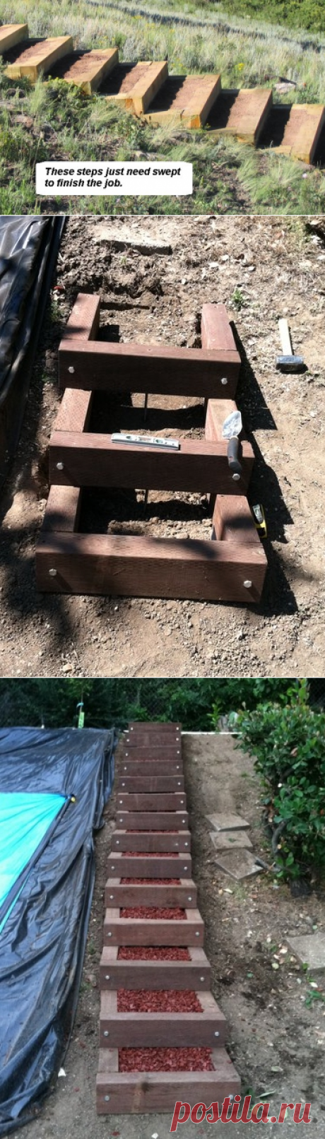How to build steps up a hill