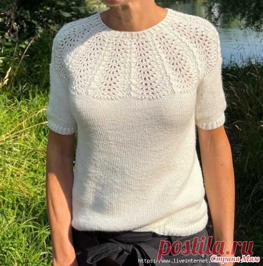 Топ PALME TEE от Lene Holme Samsоe. Спицы. - ВЯЗАНАЯ МОДА+ ДЛЯ НЕМОДЕЛЬНЫХ ДАМ - Страна Мам