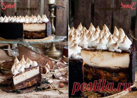 Чизкейк с карамельным ганашем и орехами | Sweet Twittes