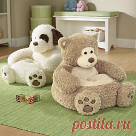 Kids Plush Animal Chair: OSA Exclusive!  Great value!  These kids' chairs gives bear hugs…or puppy hugs, if you prefer! Either way, these super-cute, cushy seats double as giant stuffed animal pals. With firm, deep cushions, soft plush covers, and lots of room appeal.