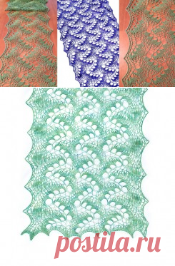 Ажурный палантин спицами Dancing Waves - Вяжи.ру
