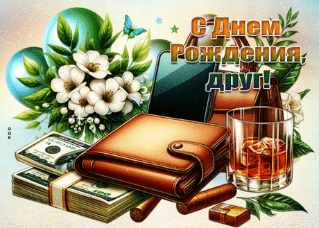 Креативная и творческая гиф-открытка С Днем Рождения, друг- Скачать бесплатно на otkritkiok.ru