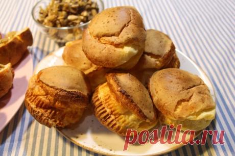 Поповеры с грибной начинкой. Простые булочки из блинного теста. — Кулинарная книга - рецепты с фото