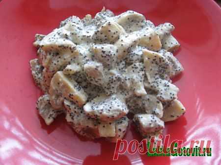 Жареные шампиньоны с маком и сметаной.
