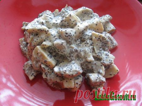 Жареные шампиньоны с маком и сметаной.
