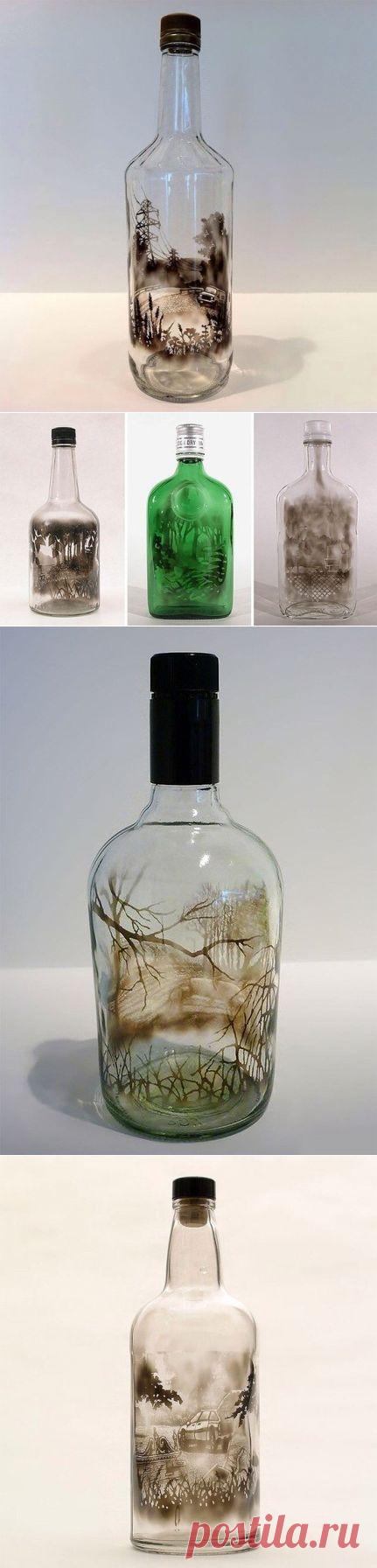 Дым вместо краски и ватные палочки вместо кистей. | Хитрости Жизни