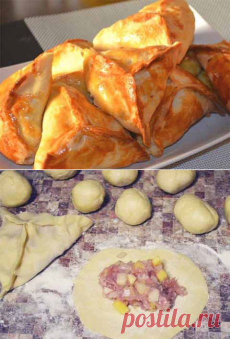 Треугольные пирожки с мясом