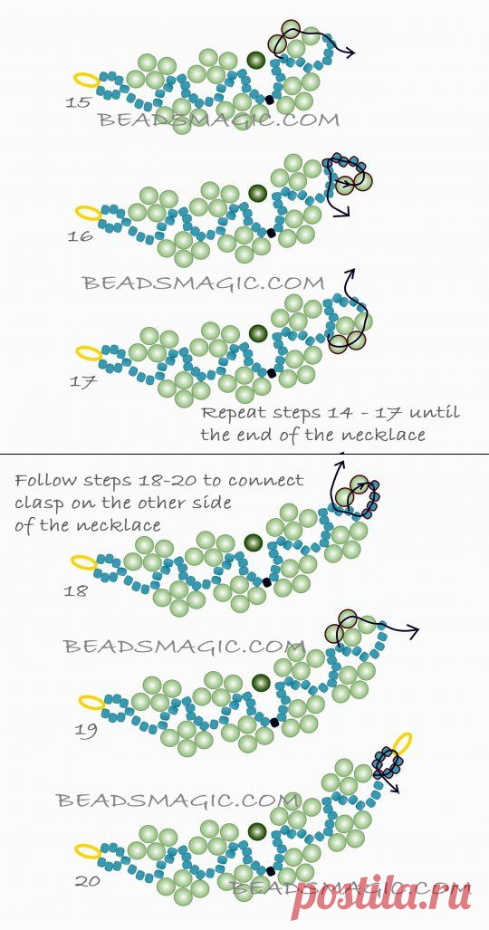 Free pattern for necklace Magnolia | Beads Magic