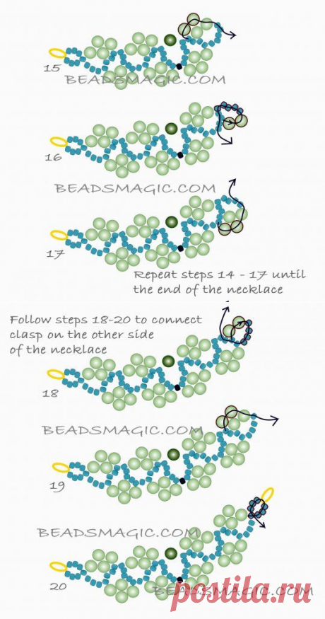 Free pattern for necklace Magnolia | Beads Magic