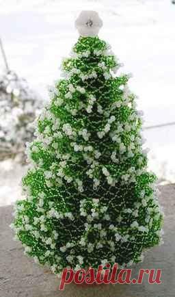 Мастер-класс. Плетение из бисера елочки.