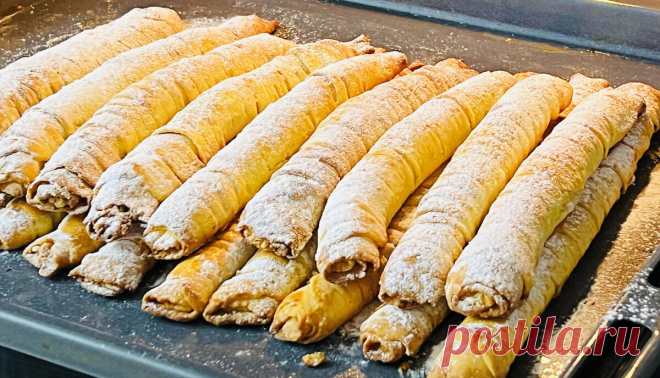 За 20 минут Целая гора Вкуснятин к чаю Тающий во рту сметанные трубочки | Домашняя Кулинария | Дзен