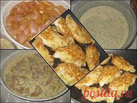 Куриное филе в кляре
Мясо получается сочное, нежное, очень вкусное!...
Ингредиенты:
куриные грудки - 600 г.,
яйца - 3 шт.,
мука - 2 ст.л. с верхом,
лимонный сок - 1 ст.л.,
зелень петрушки,
соль,
перец,
смесь приправ 