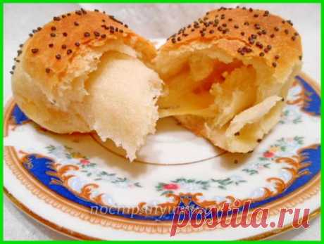 Дрожжевые рогалики с сыром, мягчайшие, тепленькие и ароматные