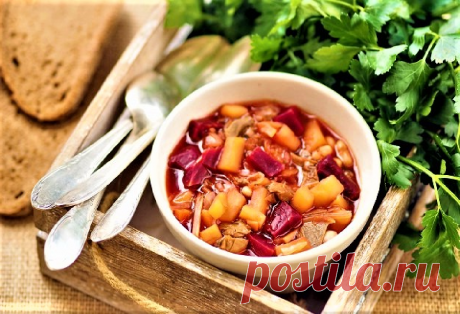 Как приготовить пошагово фото рецепт - Борщ с грибами, рецепт в пароварке