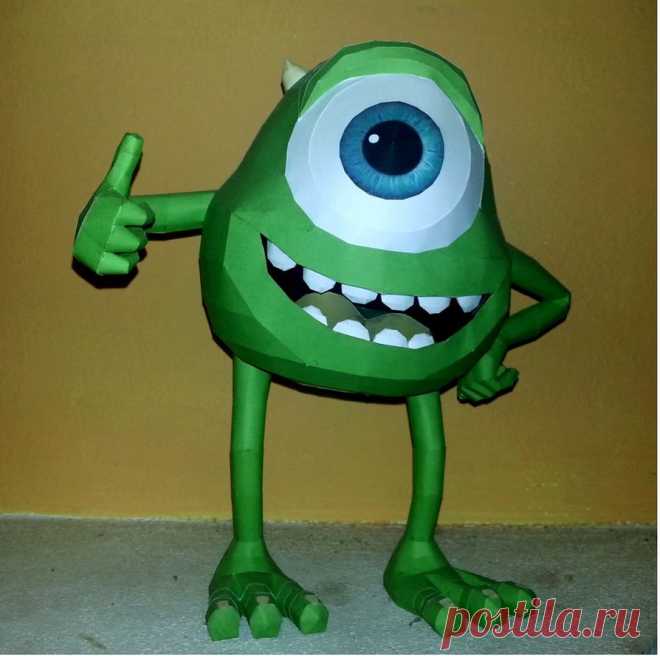 Mike wazoski papercraft Mike Wazowski papercraft. 3D model designed by me with Blender, model built by me. To build the model you can download the template from this www.mediafire.com/?m0pfw38vxh8…