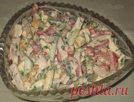 Салат София с копченым сыром / Изысканные кулинарные рецепты