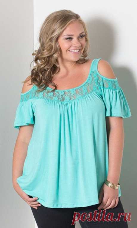 (36) Pinterest - Stacy Cold Shoulder Top (Tropical) in Mint from Stylish Plus Australia PTY LTD - Plus Size Clothing Sizes 10 to 36 | t h i s~i s~m e
