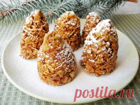 Новогодний десерт без выпечки "Еловые шишки" - Простые рецепты Овкусе.ру