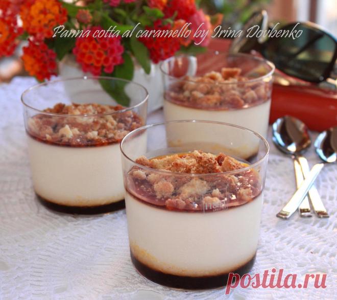 Панна котта с карамелью и штрейзелем