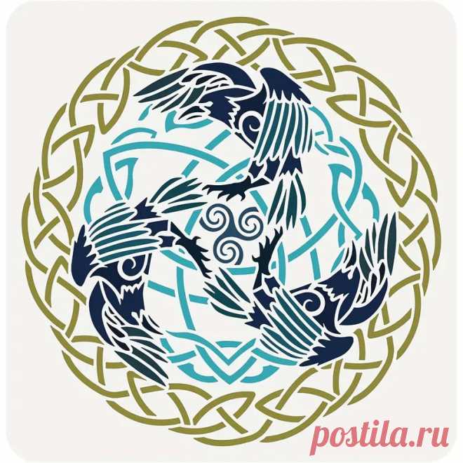 1pc Plantilla De Pintura De Cuervo Celta 11.8x11.8 Pulgadas Plantilla De Dibujo De Nudo Celta Reutilizable Patrón De Cuervo Hueco Para Pintar En Paredes Muebles De Madera Decoración Del Hogar Diy - Manualidades - Temu