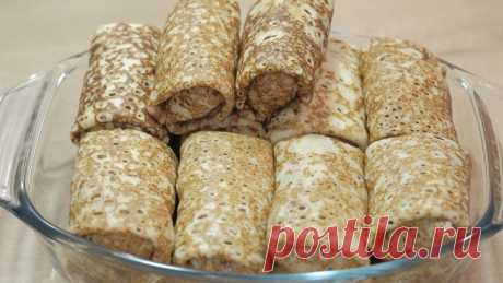 Вкуснейшие дрожжевые блины с мясом
