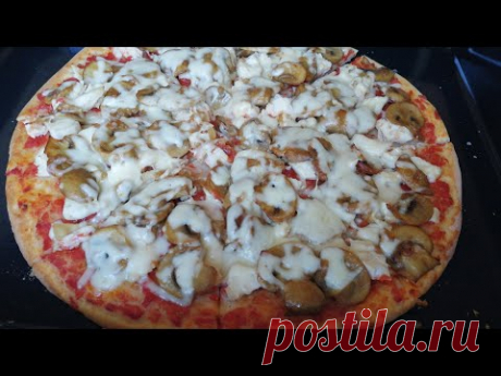 Очень вкусный ПИЦЦА с Курицей и Грибами./Uy sharoitida tovuqli va qo'ziqorinli PIZZA tayyorlash/