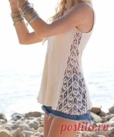 DIY turning a tight tank top into a loose fitting shirt by…