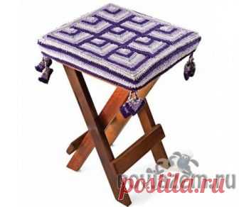 Сидушка крючком из квадратов