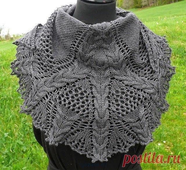 как связать шаль спицами с описанием | Вязана.ru