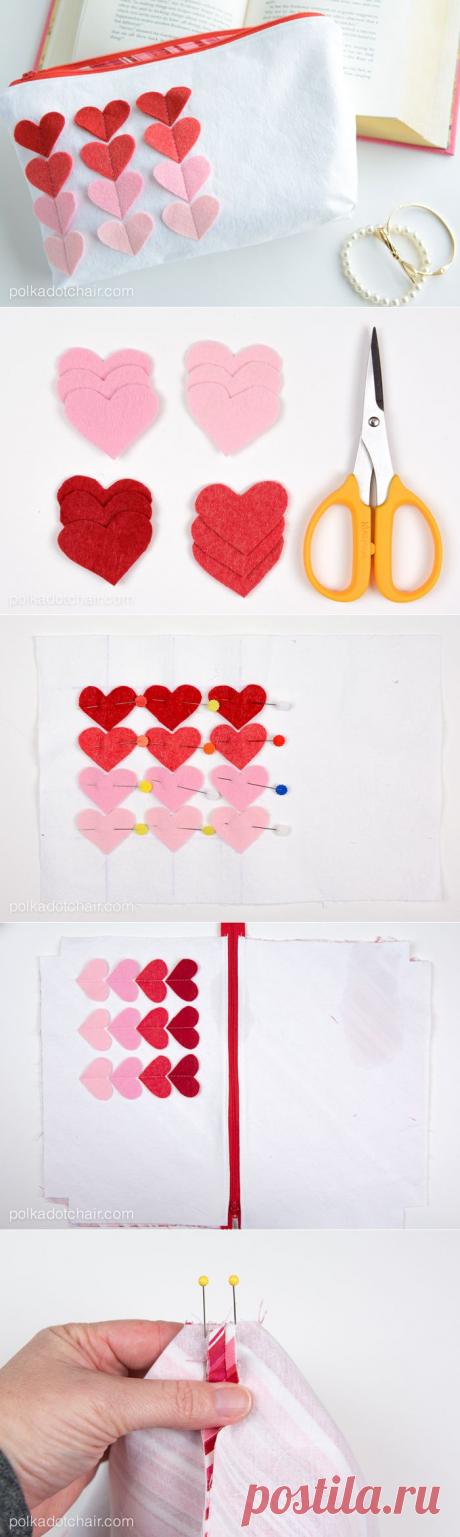 Sweet Heart чехле на молнии: День Святого Валентина швейных проектов