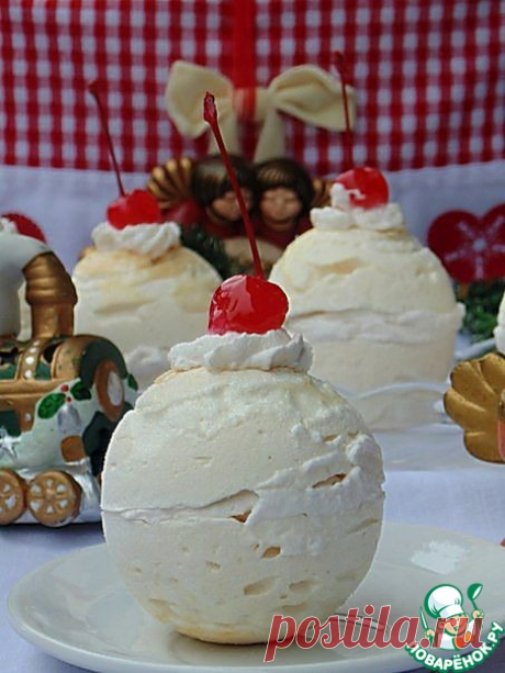 Безе с вишней &quot;Снежный шар&quot;