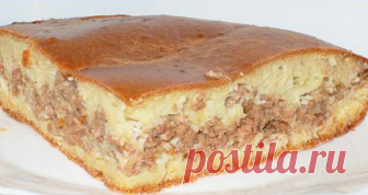Простейший пирог с мясом на скорую руку Пирог с мясом легче не бывает выручит в любой ситуации.