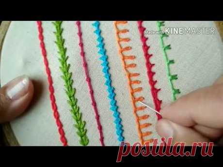 180-Seven embroidery stitches in one frame (Hindi /Urdu)