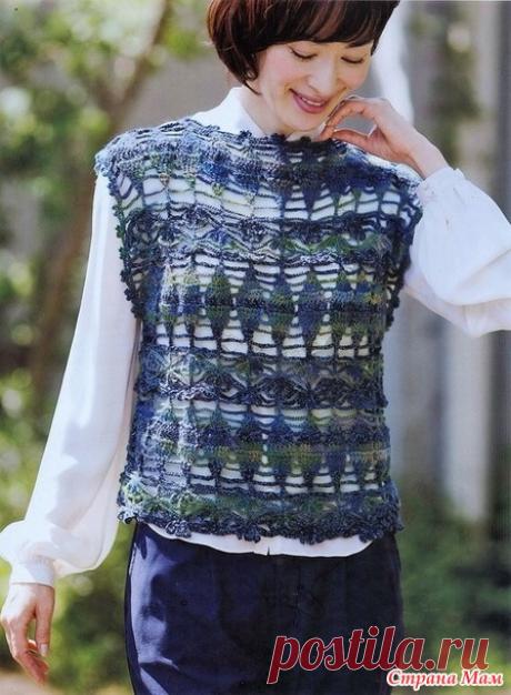 Ажурная безрукавка интересным узором. Крючок. - ВЯЗАНАЯ МОДА+ ДЛЯ НЕМОДЕЛЬНЫХ ДАМ - Страна Мам