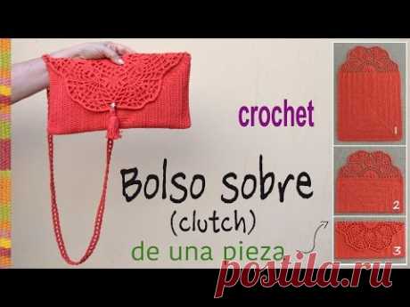 Bolso tipo sobre (o clutch) tejido a crochet en ¡UNA PIEZA! - Tejiendo Perú