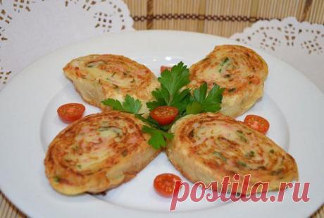 Рулетики из лаваша с картошкой и колбасой / Здоровый аппетит