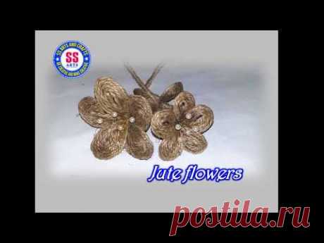 How to make Jute flowers /Jute crafts /Decorative jute flowers