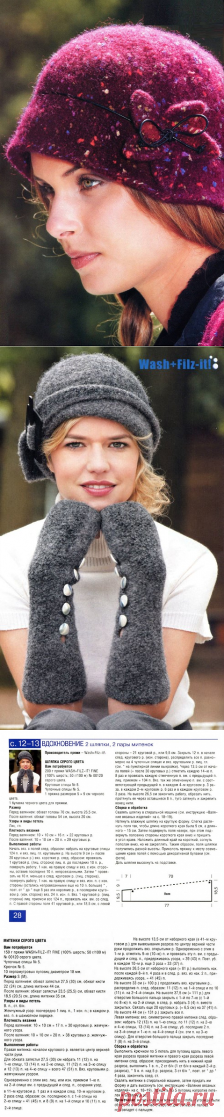 Удобно и тепло: Вязаные манжеты, митенки и шляпки — Рукоделие