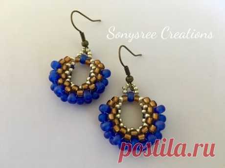 How to make peyote hoop earrings 3D earrings