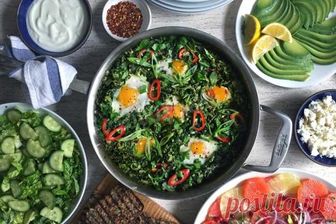 Шакшука с мангольдом зеленью и цукини рецепт с фото - 1000.menu