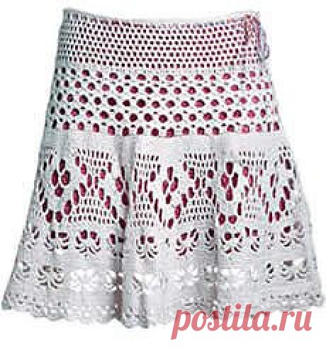 Белая юбка крючком