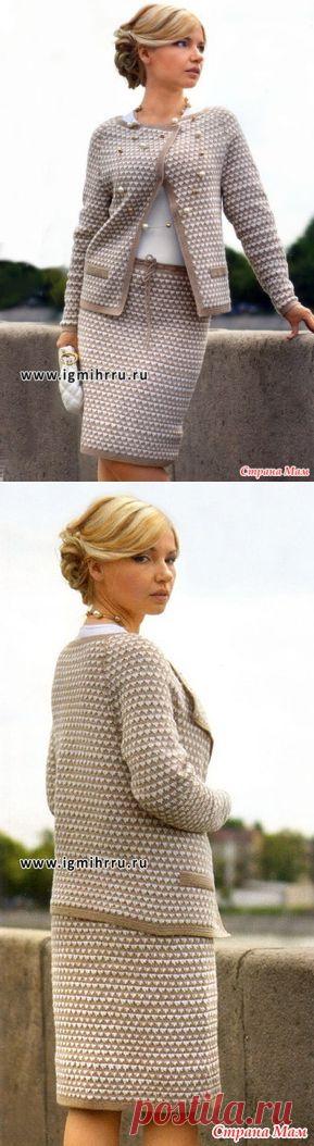 . Элегантный костюм в стиле Коко Шанель:жакет и юбка. - Все в ажуре... (вязание крючком) - Страна Мам